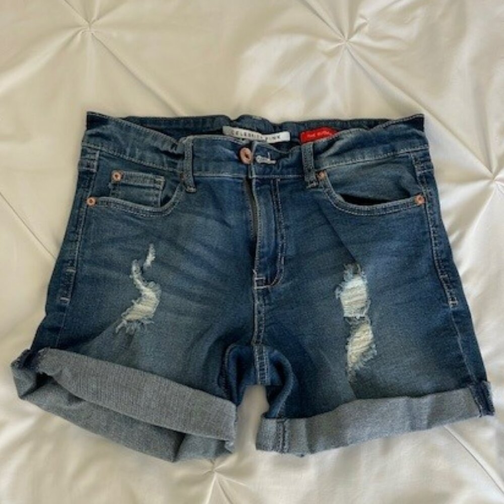 Celebrity Pink Denim Shorts - Cuffed and Distressed - Excellent Condition